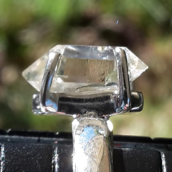 Solid 925 Sterling Silver Herkimer Diamond & Crystal Quartz Handmade Rings-S206 